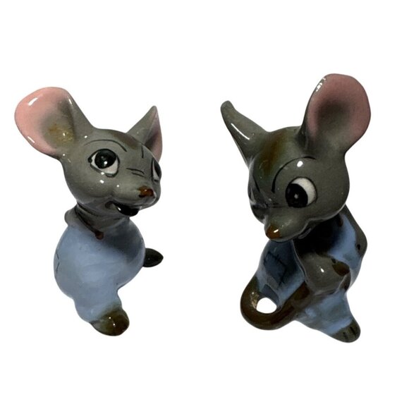 Mice Mouse Set Adorable Vintage Anthropomorphic Collectible Kitschy Blue Pants - Picture 1 of 8